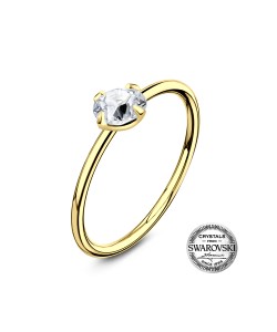 Gold Plated Crystal Clear Silver Nose Ring NSKR-1004-GP